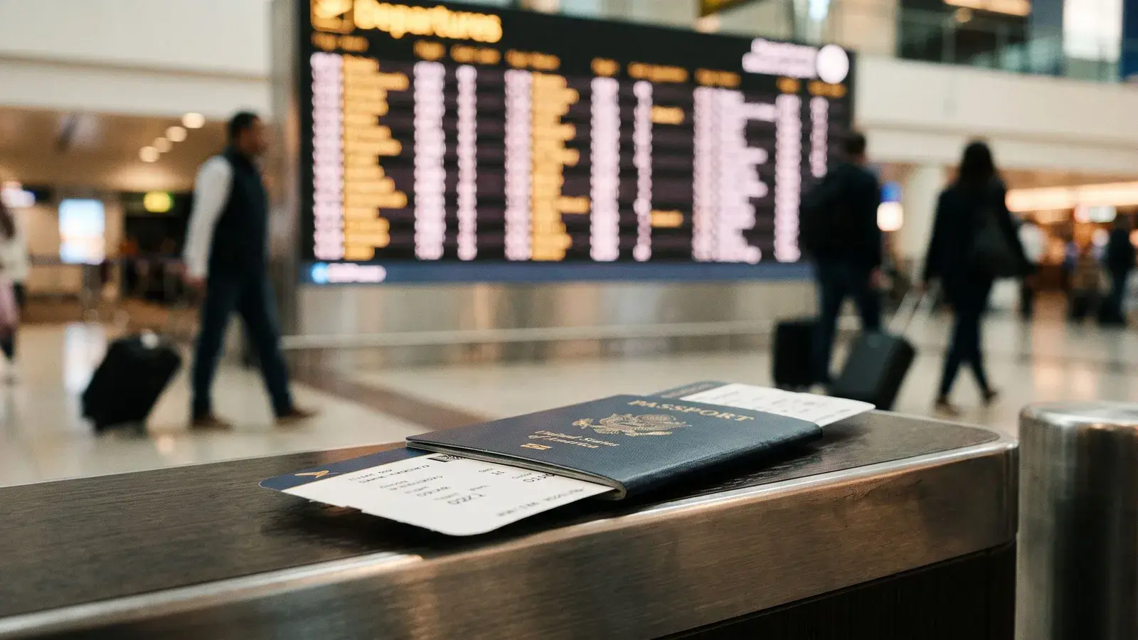 Paszport i karta pokładowa na lotnisku w Dubaju. Ilustracja do tematu: Blue Visa ZEA, 10 lat dla ekspertów zrównoważonego rozwoju.
