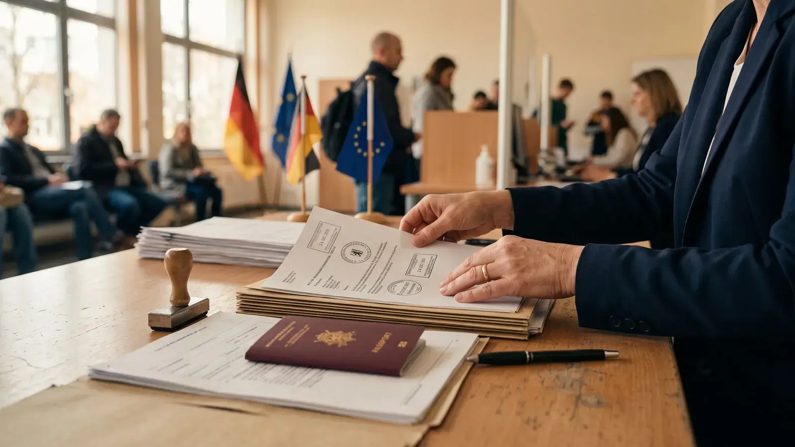 Dokumenty i paszport przygotowane do wniosku wizowego. Ilustracja do tematu: Ile czeka się na Złotą Wizę, realny czas vs deklarowany.