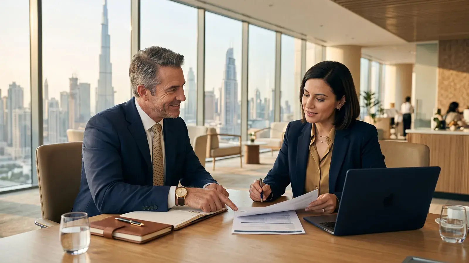 Spotkanie doradcze w biurze w Dubaju. Testament i dziedziczenie w ZEA (DIFC/ADJD Wills)